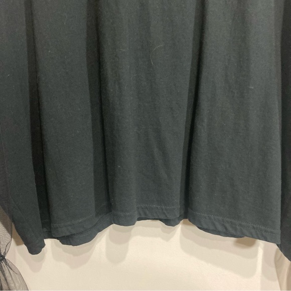 Oak + Fort Black Sheer Stretchy Mesh Sleeves Oversized Loose Fit - Picture 9 of 9